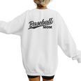 Baseball Mom 1970s Retro Cursive Font Women's Sweatshirt Back Print Baseball Mom 1970s Retro Cursive Font Women's Sweatshirt Back Print