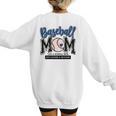 Baseball Mom Blue Varsity Baseball Mama Cute Mother's Day Women's Sweatshirt Back Print