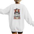 Baseball Mom Game Day Messy Bun Leopard Mother's Day Women's Sweatshirt Back Print Baseball Mom Game Day Messy Bun Leopard Mother's Day Women's Sweatshirt Back Print