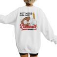 Baseball Mom Hot Mess Always Stressed Baseball Mama Women's Sweatshirt Back Print