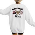 Baseball Mom Leopard Heart Game Day Love Mommy Women's Sweatshirt Back Print Baseball Mom Leopard Heart Game Day Love Mommy Women's Sweatshirt Back Print