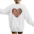 Baseball Mom Leopard Heart Valentine Day Mother Day Women's Sweatshirt Back Print Baseball Mom Leopard Heart Valentine Day Mother Day Women's Sweatshirt Back Print