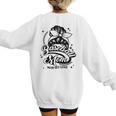 Baseball Mom May Get Loud Messy Bun Mother's Day Women's Sweatshirt Back Print Baseball Mom May Get Loud Messy Bun Mother's Day Women's Sweatshirt Back Print