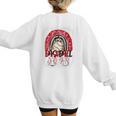 Baseball Mom Rainbow Boho Mommy Premium Women's Sweatshirt Back Print