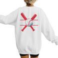 Baseball Mom Red Women's Sweatshirt Back Print Baseball Mom Red Women's Sweatshirt Back Print