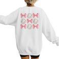 Baseball Mom Sister Tween Teen Girl Girly Pink Bow Preppy Premium Women's Sweatshirt Back Print Baseball Mom Sister Tween Teen Girl Girly Pink Bow Preppy Premium Women's Sweatshirt Back Print