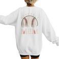 Baseball Mom Vintage Baseball Ball Mama Women's Sweatshirt Back Print