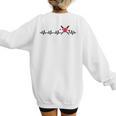 Baseball Softball Baseball Mom Heartbeat Baseball Women's Sweatshirt Back Print