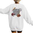 My Boy Might Not Always Swing Baseball Mom Premium Women's Sweatshirt Back Print