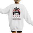 Busy Raising Ballers Messy Bun Funny Baseball Mom Women's Sweatshirt Back Print Busy Raising Ballers Messy Bun Funny Baseball Mom Women's Sweatshirt Back Print