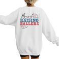 Busy Raising Ballers Retro Groovy Baseball Mom Outfit Women's Sweatshirt Back Print Busy Raising Ballers Retro Groovy Baseball Mom Outfit Women's Sweatshirt Back Print