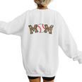 Catcher Mom Baseball Mom Leopard Game Day Women's Sweatshirt Back Print Catcher Mom Baseball Mom Leopard Game Day Women's Sweatshirt Back Print