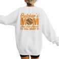 Catcher's Mom And Not Afraid Leopard Baseball Mom Women's Sweatshirt Back Print Catcher's Mom And Not Afraid Leopard Baseball Mom Women's Sweatshirt Back Print