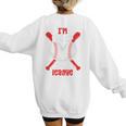 Cute Baseball Mom Out Of Your League Mommy Sports Players Premium Women's Sweatshirt Back Print