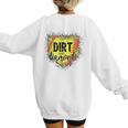 Dirt And Diamonds Baseball Leopard Baseball Mom Women's Sweatshirt Back Print