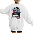 Dominican Baseball Mom Dominican Baseball Girl Women's Sweatshirt Back Print