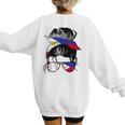 Filipina Baseball Mom Philippines Flag Baseball Girl Women's Sweatshirt Back Print Filipina Baseball Mom Philippines Flag Baseball Girl Women's Sweatshirt Back Print