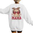 Heart Glasses Baseball Mama Baseball Mom Mother's Day Women's Sweatshirt Back Print