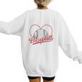 Home Runs And Heartbeats Being A Baseball Mom Women's Sweatshirt Back Print