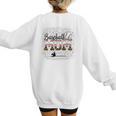 Leopard Baseball Mom Mama Mommy Bleached Women's Sweatshirt Back Print Leopard Baseball Mom Mama Mommy Bleached Women's Sweatshirt Back Print