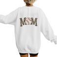 Leopard Baseball Mom Baseball Mama Retro Cute Mother's Day Premium Women's Sweatshirt Back Print