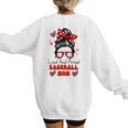 Loud And Proud Baseball Mom Messy Bun Leopard Mother Day Women's Sweatshirt Back Print Loud And Proud Baseball Mom Messy Bun Leopard Mother Day Women's Sweatshirt Back Print