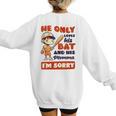 Loves Bat And His Momma Baseball Mom Women's Sweatshirt Back Print Loves Bat And His Momma Baseball Mom Women's Sweatshirt Back Print
