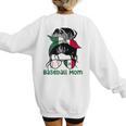 Mexico Baseball Mom Messy Bun Women's Sweatshirt Back Print Mexico Baseball Mom Messy Bun Women's Sweatshirt Back Print