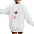 Mom Of Ballers USA Flag Football Baseball Mom Women's Sweatshirt Back Print Mom Of Ballers USA Flag Football Baseball Mom Women's Sweatshirt Back Print