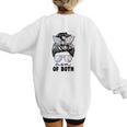 Mom Of Both Volleyball And Baseball Mom For Women Messy Bun Women's Sweatshirt Back Print Mom Of Both Volleyball And Baseball Mom For Women Messy Bun Women's Sweatshirt Back Print