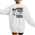Moms Against White Baseball Pants Funny Baseball Mom Women's Sweatshirt Back Print