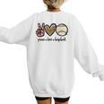 Peace Love Baseball Mom Leopard Print Cheetah Pattern Women's Sweatshirt Back Print