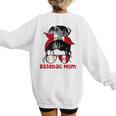 Peru Baseball Mom Messy Bun Women's Sweatshirt Back Print Peru Baseball Mom Messy Bun Women's Sweatshirt Back Print