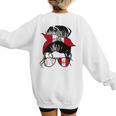 Peruvian Baseball Mom Peru Flag Baseball Girl Women's Sweatshirt Back Print Peruvian Baseball Mom Peru Flag Baseball Girl Women's Sweatshirt Back Print