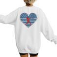 Primitive Patriotic American Baseball Mom Softball Dingers Women's Sweatshirt Back Print