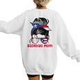 Puerto Rico Baseball Mom Messy Bun Boricua Women's Sweatshirt Back Print Puerto Rico Baseball Mom Messy Bun Boricua Women's Sweatshirt Back Print