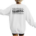 Retro Baseball Mama Groovy Baseball Mom Women's Sweatshirt Back Print Retro Baseball Mama Groovy Baseball Mom Women's Sweatshirt Back Print
