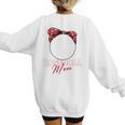 Softball Baseball Mom Floral Tee Mother's Day Premium Women's Sweatshirt Back Print