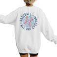 Spring 2024 Season Cute Baseball Mom All Day Everyday Women's Sweatshirt Back Print Spring 2024 Season Cute Baseball Mom All Day Everyday Women's Sweatshirt Back Print