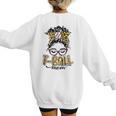 T Ball Mom Messy Bun Leopard Baseball Mom Leopard Women's Sweatshirt Back Print T Ball Mom Messy Bun Leopard Baseball Mom Leopard Women's Sweatshirt Back Print