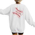 Vintage Texas State Map Home Baseball Lover Baseball Mom Women's Sweatshirt Back Print