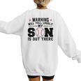 Warning Will Yell Loudly My Son Baseball Mom Women's Sweatshirt Back Print Warning Will Yell Loudly My Son Baseball Mom Women's Sweatshirt Back Print