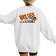 Wolves Baseball Team Baseball Mom Wolf Sports School Spirit Women's Sweatshirt Back Print Wolves Baseball Team Baseball Mom Wolf Sports School Spirit Women's Sweatshirt Back Print