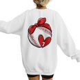 Womens Custom Baseball Mom Number 7 Heart For Mom Mommy Raglan Baseball Tee Women's Sweatshirt Back Print
