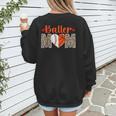 Baller Mom Leopard Basketball Baseball Mom Women's Sweatshirt Back Print Baller Mom Leopard Basketball Baseball Mom Women's Sweatshirt Back Print