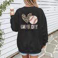 Baseball Game Day Vibes Baseball Mom Mama Leopard Cute Women's Sweatshirt Back Print Baseball Game Day Vibes Baseball Mom Mama Leopard Cute Women's Sweatshirt Back Print
