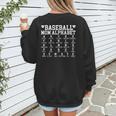 Baseball Mom Alphabet Mommy Mother's Day Motivational Saying Women's Sweatshirt Back Print Baseball Mom Alphabet Mommy Mother's Day Motivational Saying Women's Sweatshirt Back Print