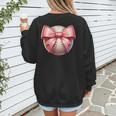 Baseball Mom Coquette Pink Bow Baseball Mom Women's Sweatshirt Back Print