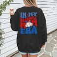 In My Baseball Mom Era Groovy Baseball Mother's Day US Flag Women's Sweatshirt Back Print