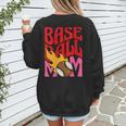 Baseball Mom Game Day Trendy Pink Leopard Mama Women's Sweatshirt Back Print